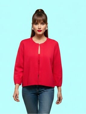 PHILOSOPHY Pink Knit Open Front Cardigan Jacket L
